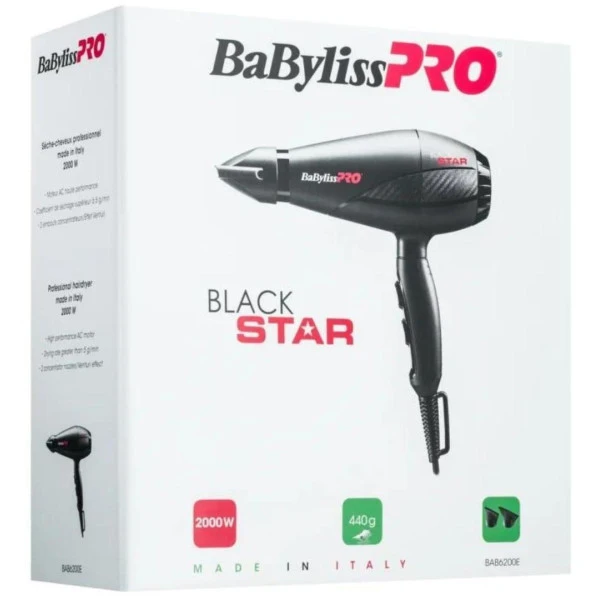 Sèche-cheveux BaByliss Pro Black Star 2000W 2 Sèche-cheveux BaByliss Pro Black Star 2000W – Image 2
